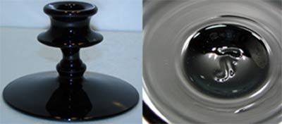Fostoria #2324 Ebony Candleholder with Fostoria Mark