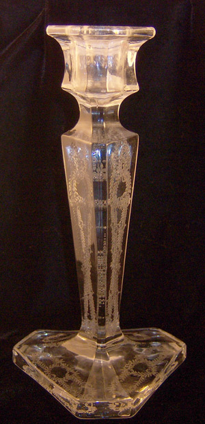 Fostoria #1204 Candlestick with D etch