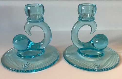 Paden City # 777 Comet Candle Holders