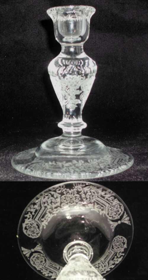 Paden City # 881 Gadroon Candlestick w/ Irwin Etch
