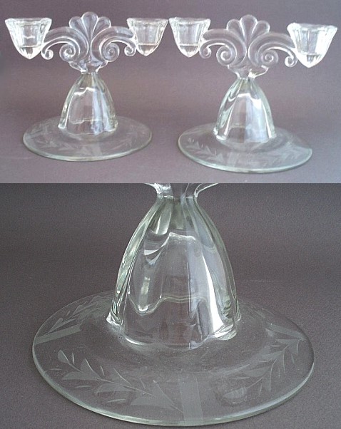 Paden City #1504 Chaucer Two-Light Candlestick