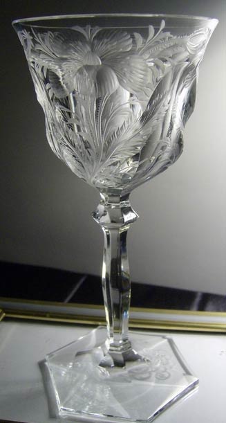 Baccarat Stem with Elaborate Floral Cutting