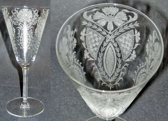 Tiffin #  610 Floral Etch on Unknown Stem