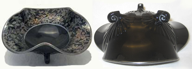 Rockwell Silver Overlay on Duncan & Miller #34 Three Leaf Bonbon