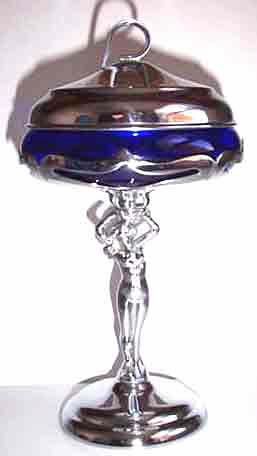Cambridge #5566  Farber Bros Nude Compote with Lid
