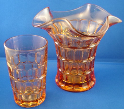 New Martinsville #  38 Hostmaster "Repeal" Tumbler & Vase