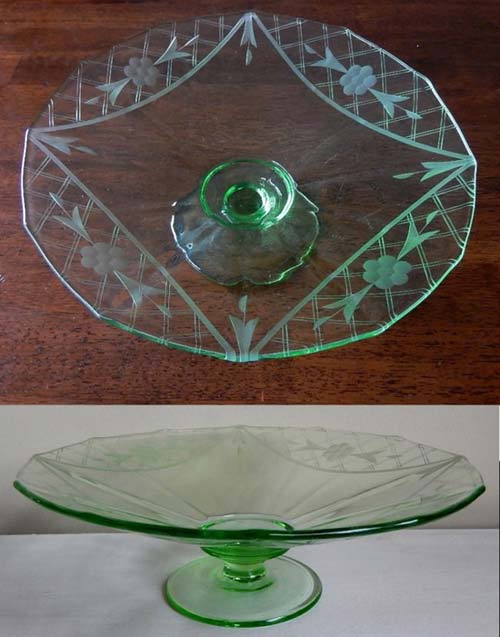 New Martinsville #  34 Addie Flared Bowl w/ Unnamed Cutting