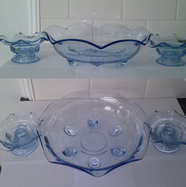 New Martinsville #  37 "Moondrops" or Georgian Console Set