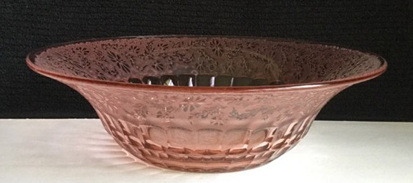 New Martinsville #  38 Hostmaster "Repeal" Bowl w/ #25 Etch