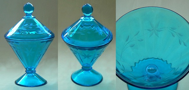 New Martinsville # 149-3 Covered Half Pound Candy Jar