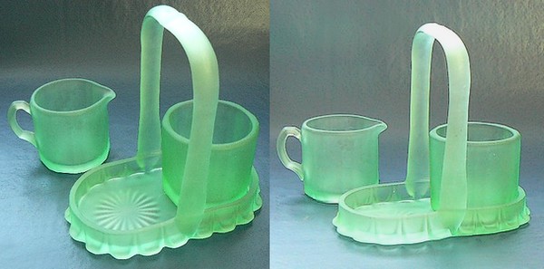 New Martinsville # 723 Bridge Cream & Sugar Set