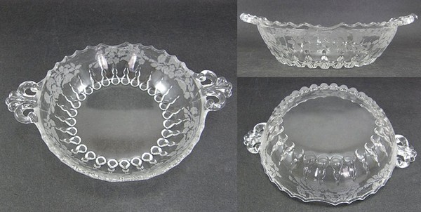 New Martinsville #  42 Radiance Handled Bowl