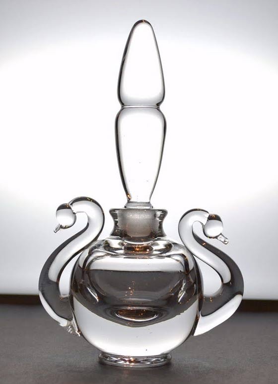 New Martinsville Swan Handled Perfume