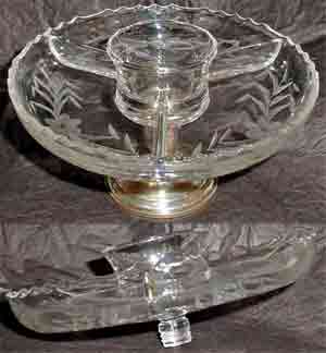 New Martinsville Shrimp Server with Silver Base