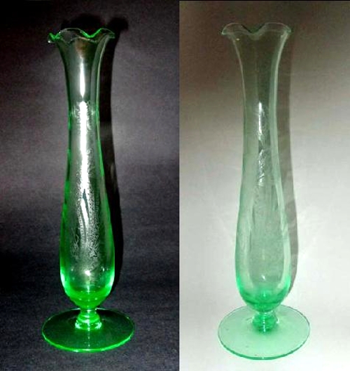 Morgantown #   36 Uranus Vase w/ Lotus Japanese Tulip Etch