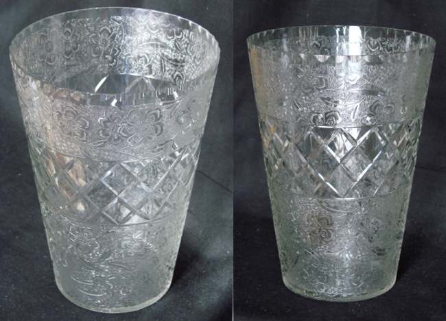 Morgantown #   57 Asbury Vase w/ Trellis Decoration