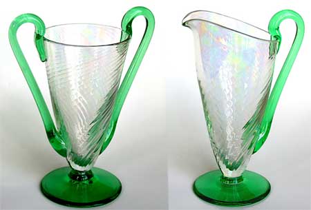 Morgantown #   18 Barbara Spiral Optic Creamer & Sugar