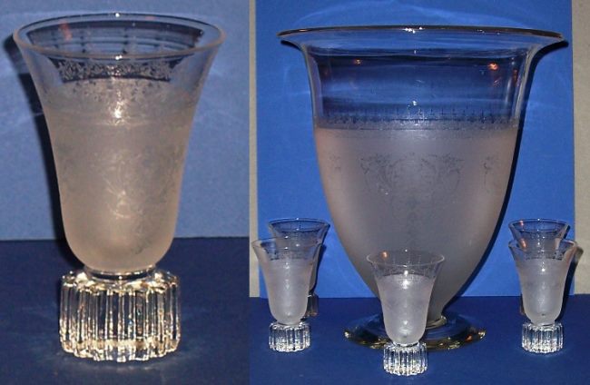 Morgantown # 7023 Cog Tumbler w/ Carlton Frostie Etch