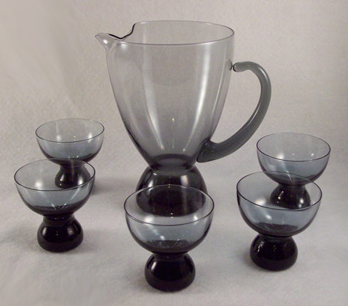 Morgantown # 9957 Wallace Martini Pitcher and Glasses