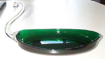 New Martinsville #  67 Swan Handled Bowl