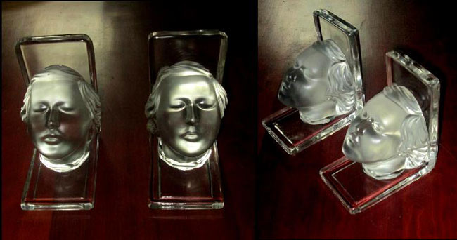 New Martinsville Lady Head Bookends