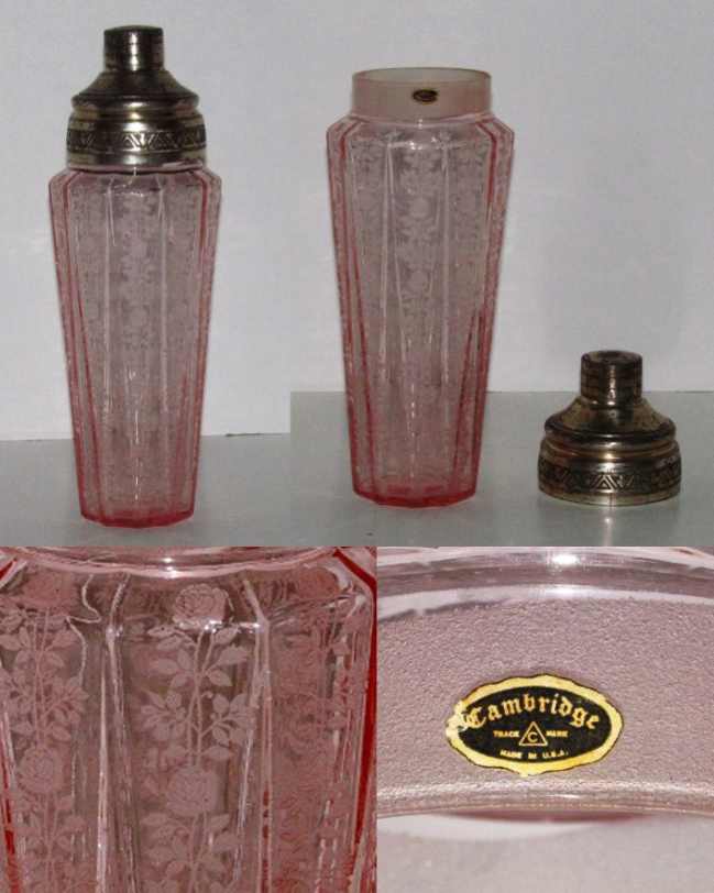 Cambridge #1105 Cocktail Shaker w/ #510 Etch