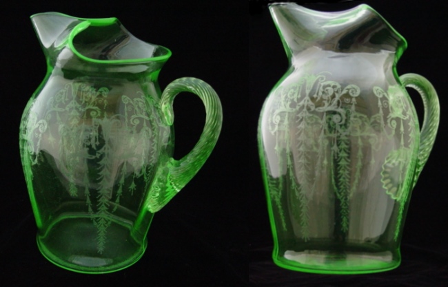 Cambridge # 119 Jug w/ Cleo Etch