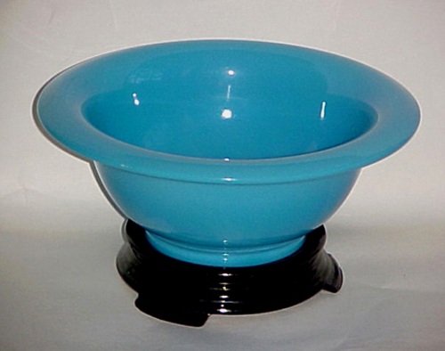 Cambridge #   12 Special Article Azurite Bowl w/ Original Black Stand
