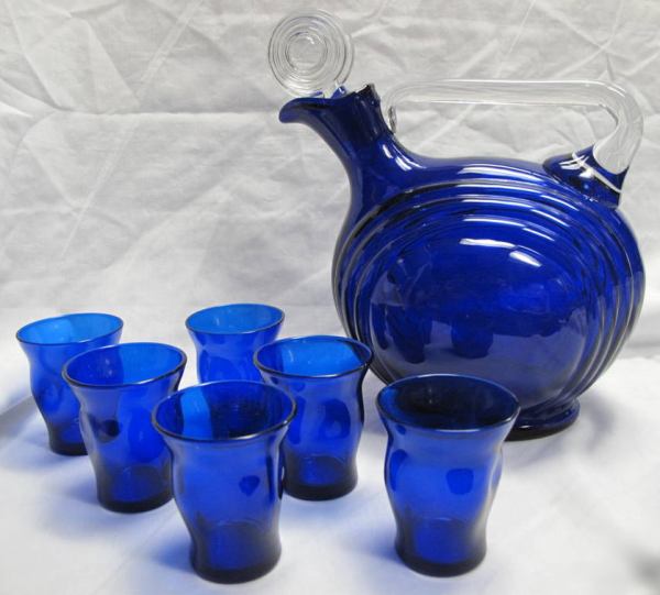 Cambridge #3450 Nautilus Decanter w/ # 107 Tumblers
