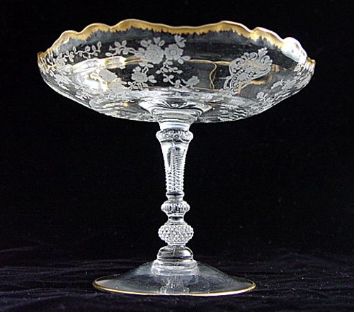 Cambridge #3500/148 Gadroon Comport w/ D/1051 Decoration