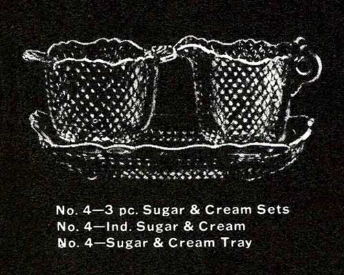 Cambridge #    4 Creamer, Sugar, Tray Drawing
