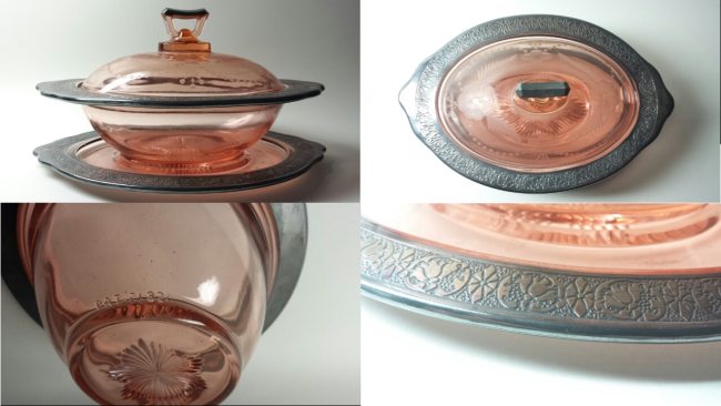 Cambridge # 919 Sauce Tureen w/ Cover & Stand