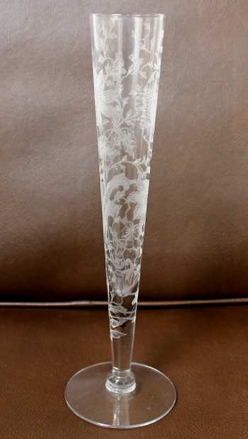Cambridge # 274 Bud Vase w/ Wildflower Etch