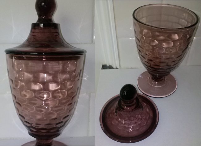 Cambridge #  96 "Honeycomb" Candy Jar w/ Cover