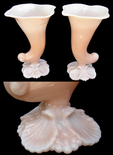 Cambridge #  47 Sea Shell Cornucopia Vases