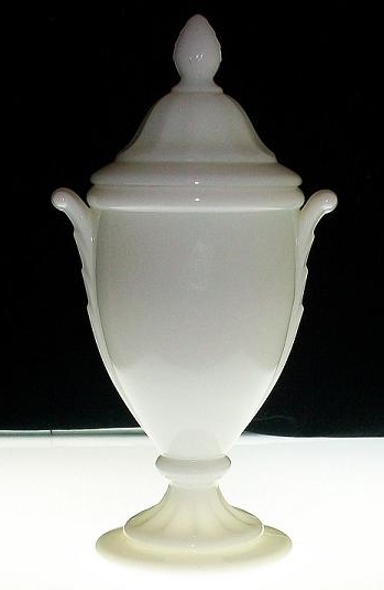 Cambridge W 87  Milk Glass Urn or Candy Jar
