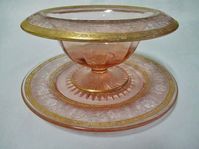 Cambridge # 169 Mayonnaise & Liner w/ Lotus #901 Etch