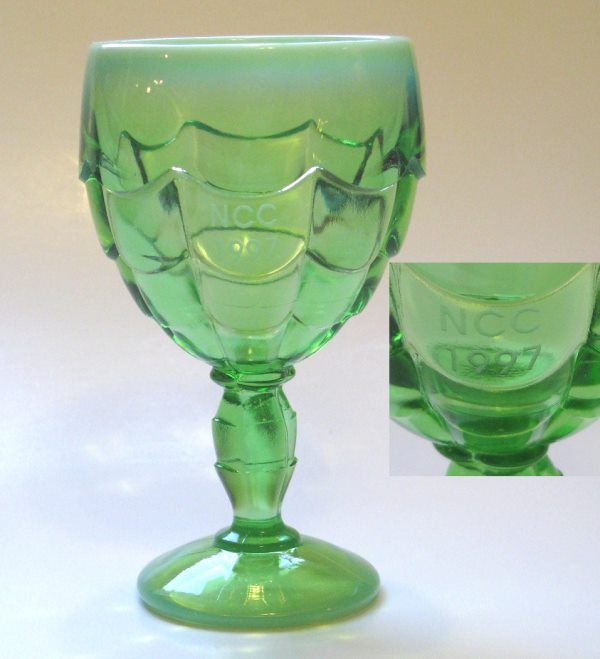 Cambridge #4000 Cascade NCC Goblet w/ Opalescent Rim