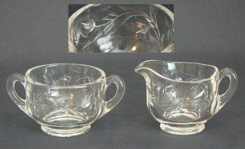 Cambridge # 253 Cream & Sugar w/ Lynbrook #1070 Cutting
