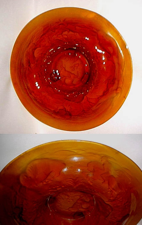 Cambridge #1125 Everglade Buffalo Hunt Scene Console Bowl