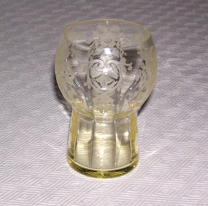 Cambridge #3400/  38 Tumbler w/Apple Blossom Etch