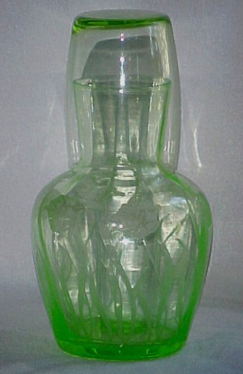 Cambridge #  61 Night Bottle & Tumbler w/#726 Etch