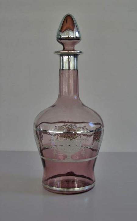Cambridge # 315 Decanter w/ Silver Decoration