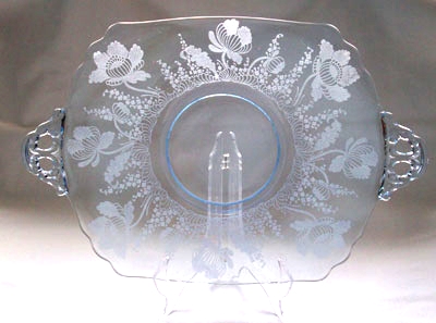 Cambridge #3400/1186 Sandwich  Plate w/ Gloria Etch