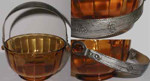 Cambridge #1169 Sugar Basket w/ Metal Handle