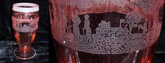 Cambridge # 525 Cocktail Shaker w/ Golf Etch