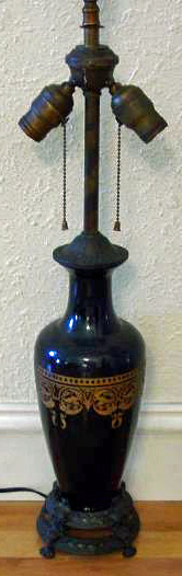 Cambridge Ebony Lamp Base w/ # 704 Etch