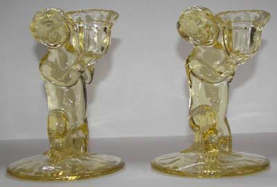 Cambridge #1191 Candlestick with Cherub