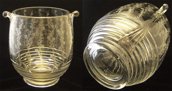 Cambridge #1402 Tally Ho Ice Pail w/ Marlene Etch