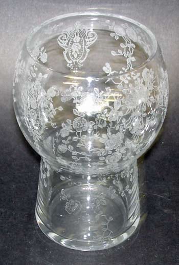 Cambridge #3400/  38 Ball Tumbler w/ Rose Point Etch